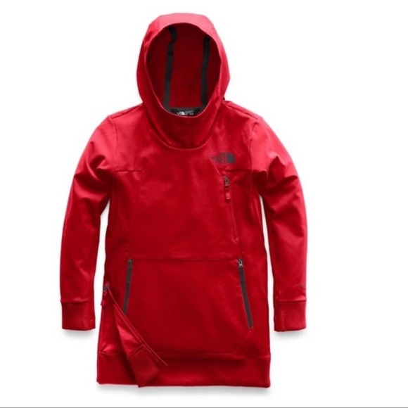 NWT North Face Tekno Water Resistant Hoodie Pullover SZ Small 7/8 TNF Red